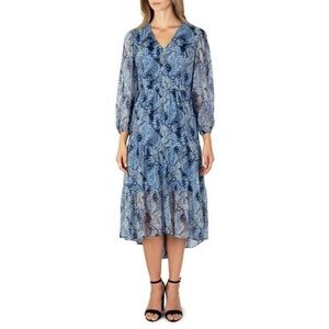 Elegant‎ Blue Floral Dress Maxi NWT Size 2XL
